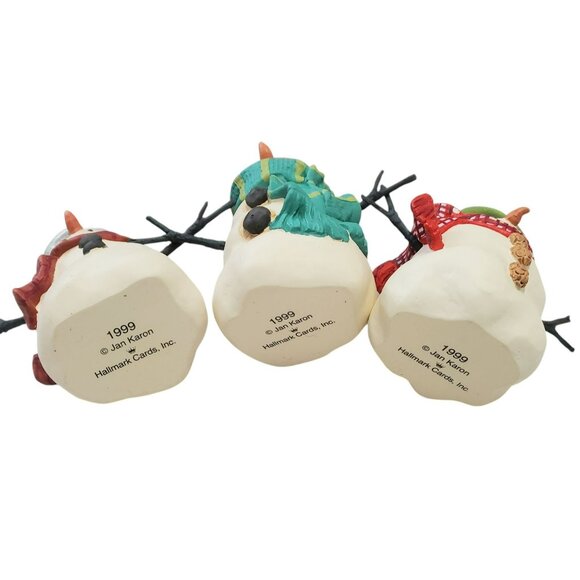 3 Hallmark Keepsake Snowmen Of Mitford Ornaments Christmas Holiday Snowman 1999 - Picture 8 of 12
